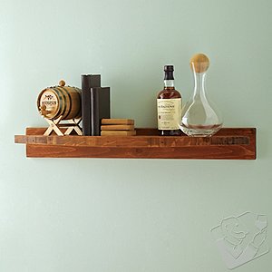 Reclaimed Barrel Stave Floating Shelf