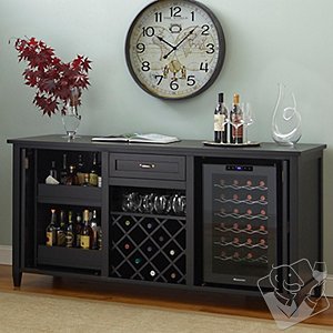 Firenze Wine and Spirits Credenza with 28 Bottle Touchscreen Wine Refrigerator (Nero) Firenze Wine and Spirits Credenza with 28 Bottle Touchscreen Wine Refrigerator (Nero)