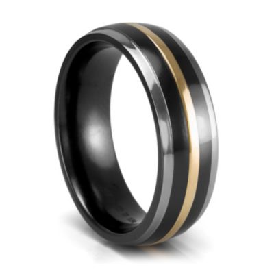 Black Hills Gold Wedding Bands on Artcarved   Black Titanium And Gold Wedding Band    Mystique