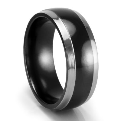 DAYTON 8mm Black & Grey Titanium Ring