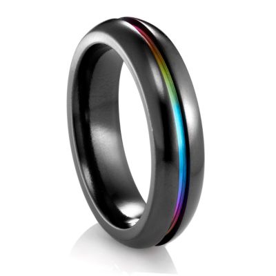 Rainbow Black Titanium Ring