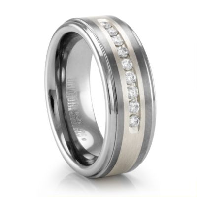 Covington TRITON Tungsten Ring with Channel Set Diamonds