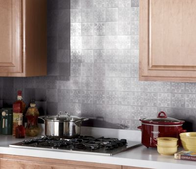 Self-Stick Tin Backsplash Tiles