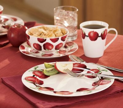 16-Piece Apple a Day Dinnerware Set