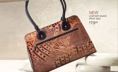 Leather Snake Print Bag