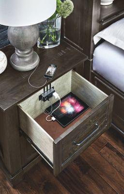 Sun Valley Charcoal 2 Drawer Nightstand Art Van