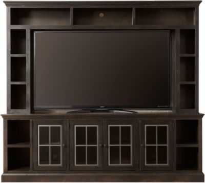 Churchill 96 Ghost Black Tv Stand And Hutch Art Van
