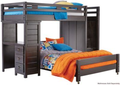 Creekside Charcoal Twin Over Full Step Loft With Desk Art Van