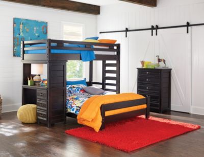 Creekside Charcoal Twin Loft Bed With Desk Art Van