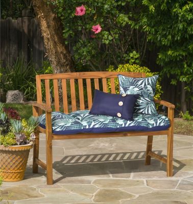 Navy Palm Bench Cushion Art Van