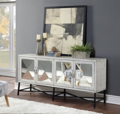 Four Door White Media Credenza Art Van