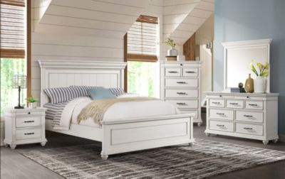 Slater Weathered White 5 Piece King Bedroom Set