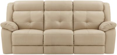 Torino Taupe Power Reclining Leather Sofa