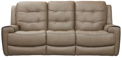 Wicklow Dual Power Reclining Leather Sofa Taupe Art Van