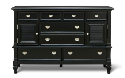 Breeze Black 8 Drawer 2 Door Dresser