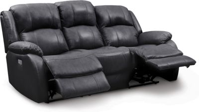 Black and grey leather sofa