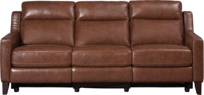 Sienna Cognac Dual Power Leather Reclining Sofa