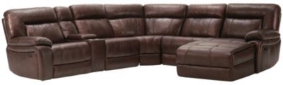Arlo 6 Piece Reclining Leather Sectional Art Van