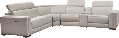 Kuka Grey Leather Power Recliner Sectional Sofa Chaise Review Home Decor