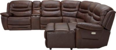 Monroe Dual Power Reclining Leather Sectional Art Van