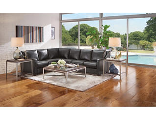 Presley 2 Piece Leather Sectional With Right Arm Facing Chaise