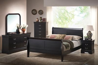 Philippe Black 5 Piece Full Bedroom Set