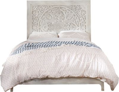 Boho Chic Washed White King Bed