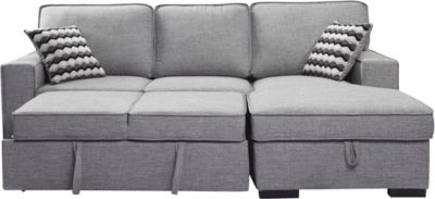 Venetian Grey Sleeper Storage Chaise Sectional