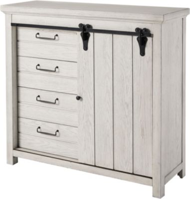 Modern Farmhouse White Sliding Door Chest Art Van