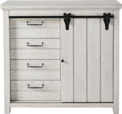Modern Farmhouse White Sliding Door Chest Art Van