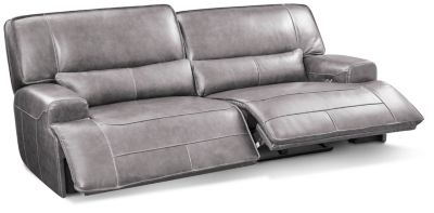 dylan power leather sofa grey