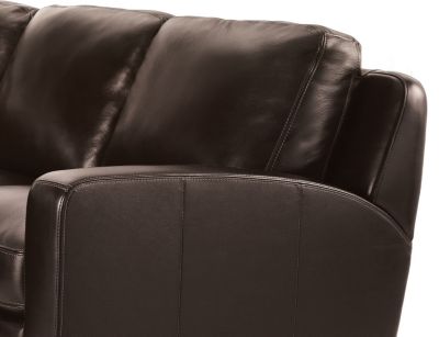 Theory Brown 4 Piece Left Arm Facing Chaise Leather Sectional