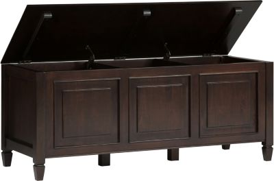 Arborway Dark Chestnut Brown Storage Bench Art Van