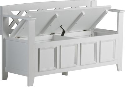 Mission White Storage Bench Art Van