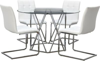 Escondido White 5 Piece Dining Set