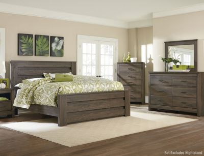 Haywood Weathered Brown 4 Piece Queen Bedroom Set