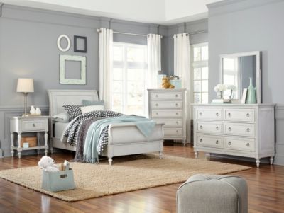 Sarah Rustic White Twin Bedroom Set