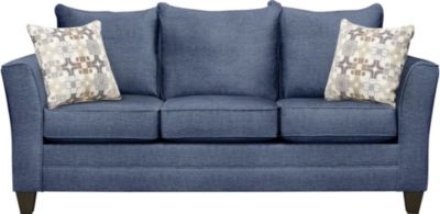 Fallon Blue Sofa With Jetson Moonstone Pillows Art Van