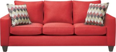 Sofia Rio Red Sofa With 2 Canyon Pillows Art Van