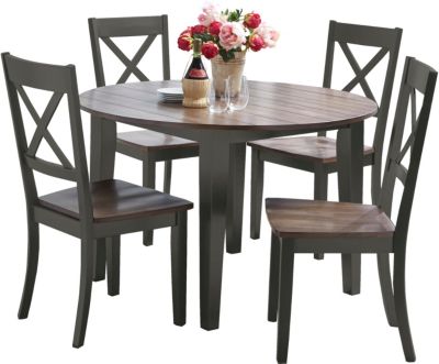 A La Carte Grey 5 Piece Round Table Set Outlet At Art Van