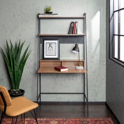 Zoya Mocha Ladder Desk With Storage Art Van