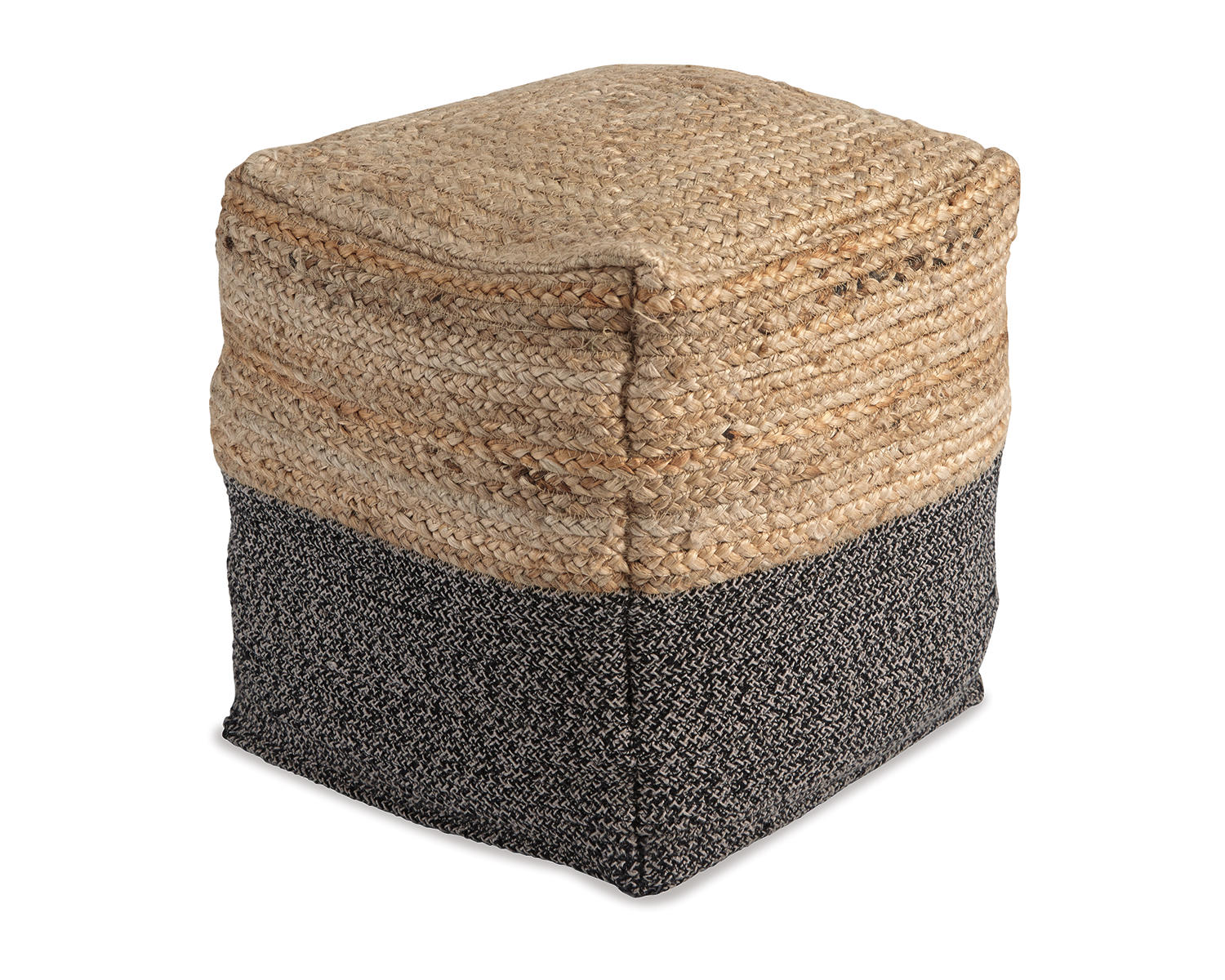 Sweed Valley Pouf - Natural/Black Sweed Valley Pouf - Natural/Black