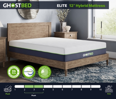 GhostBed Elite 12 Inch Plush Hybrid King Mattress | Ashley