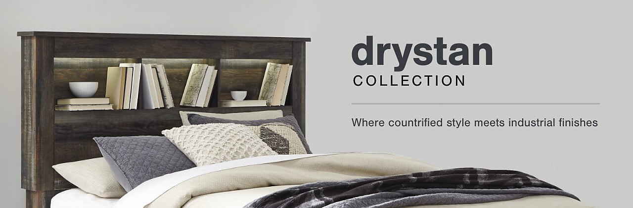 Drystan Queen Bookcase Bed With 2, Drystan Queen Bookcase Bed With 2 Storage Drawers Underneath