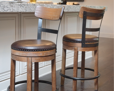 Signature Design by Ashley Casual Pinnadel Counter Height Bar Stool  Light Brown