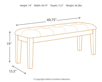 Signature Design by Ashley Casual Ralene Dining Bench Medium Brown