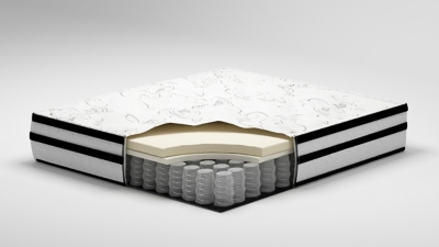 Signature Design by Ashley Chime 10 Inch Hybrid Queen Mattress in a Box White