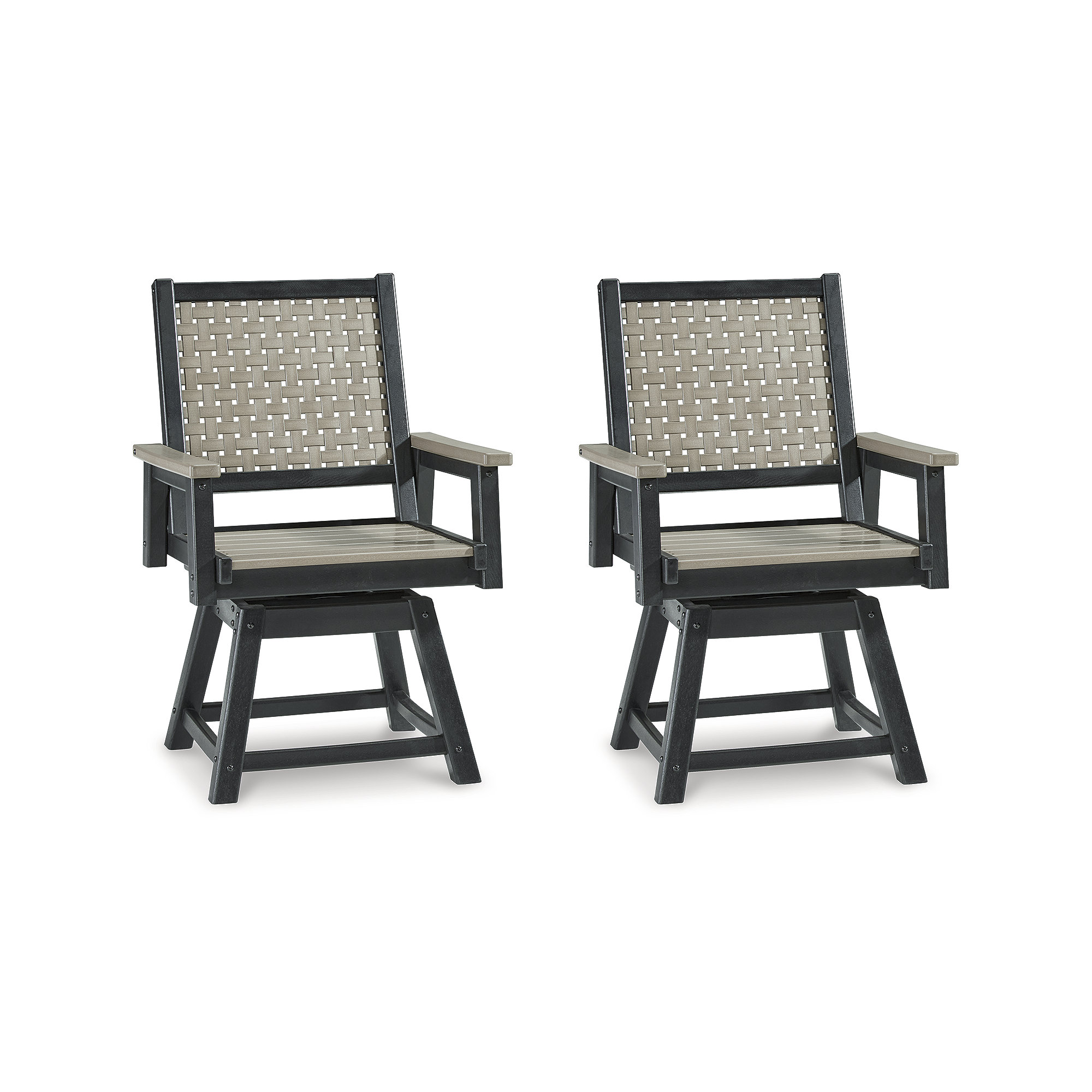 Mount Valley Outdoor Swivel Chair (set of 2) - Driftwood/Black Mount Valley Outdoor Swivel Chair (set of 2) - Driftwood/Black