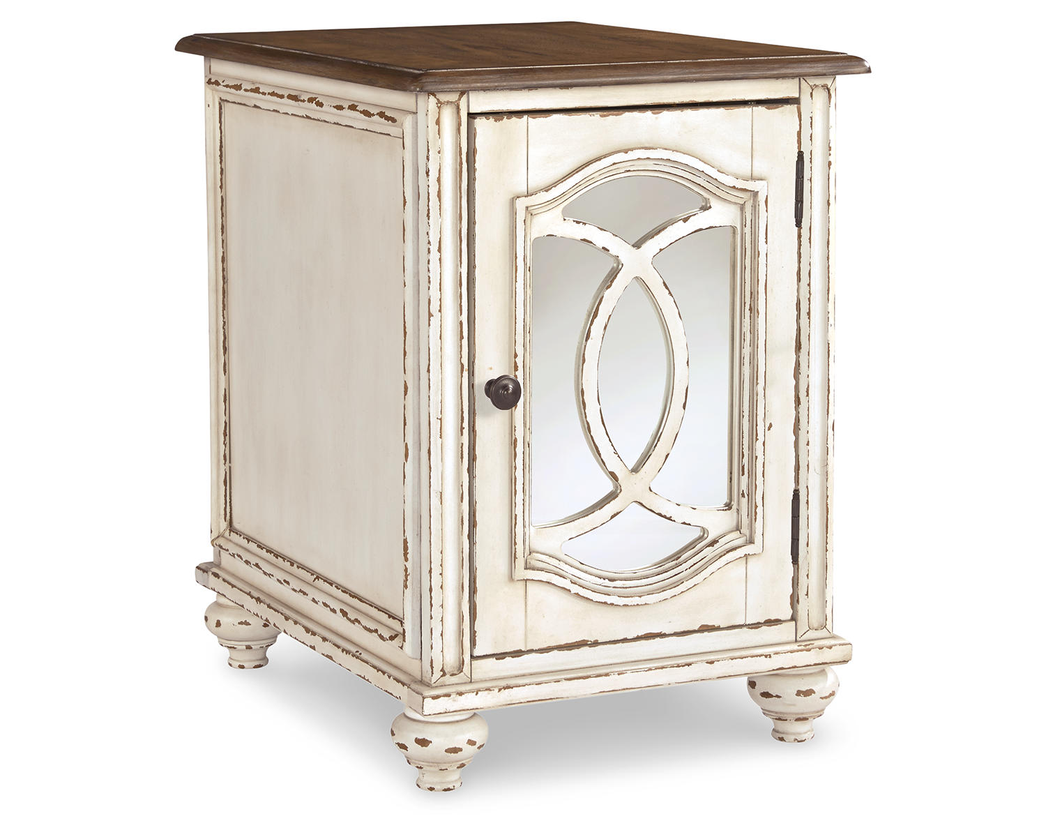 Realyn Chair Side End Table - White/Brown Realyn Chair Side End Table - White/Brown