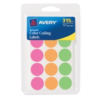 Avery Neon Removable Color-Coding Labels 6733